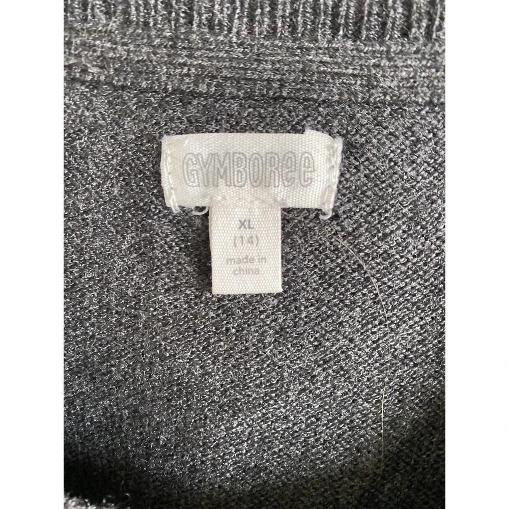 Gymboree Girl Size 14 Pullover‎ Gray Embroidered Sweater  Invent Your Future
